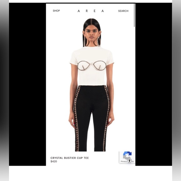 AREA Tops - Area CRYSTAL BUSTIER CUP TEE